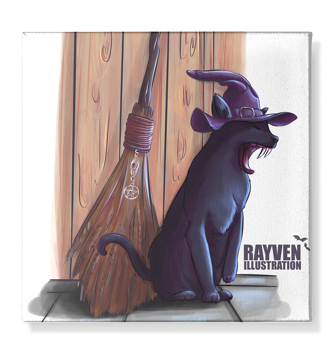 Rayven Illustration | Witch Cat - Leinwand 40x40cm
