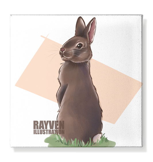 Rayven Illustration | Rabbit - Leinwand 40x40cm