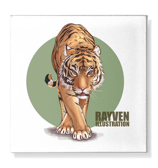 Rayven Illustration | Tiger - Leinwand 40x40cm