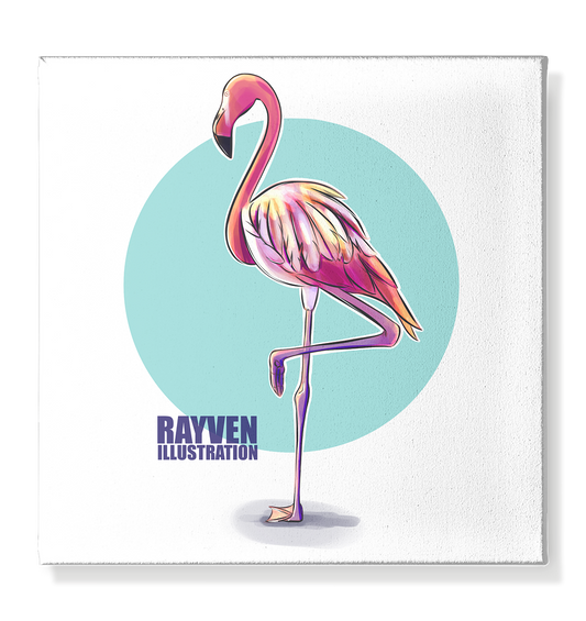 Rayven Illustration | Flamingo - Leinwand 40x40cm