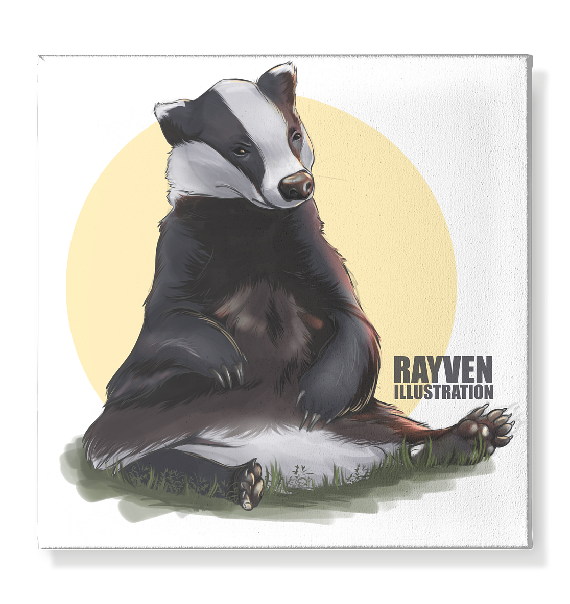 Rayven Illustration | Badger - Leinwand 40x40cm