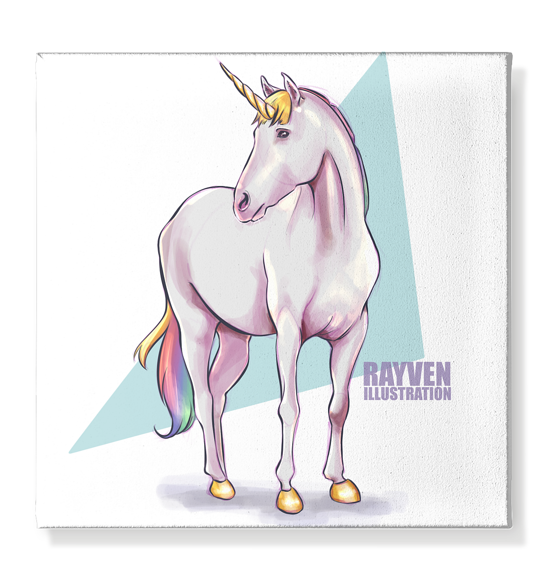 Rayven Illustration | Unicorn - Leinwand 40x40cm